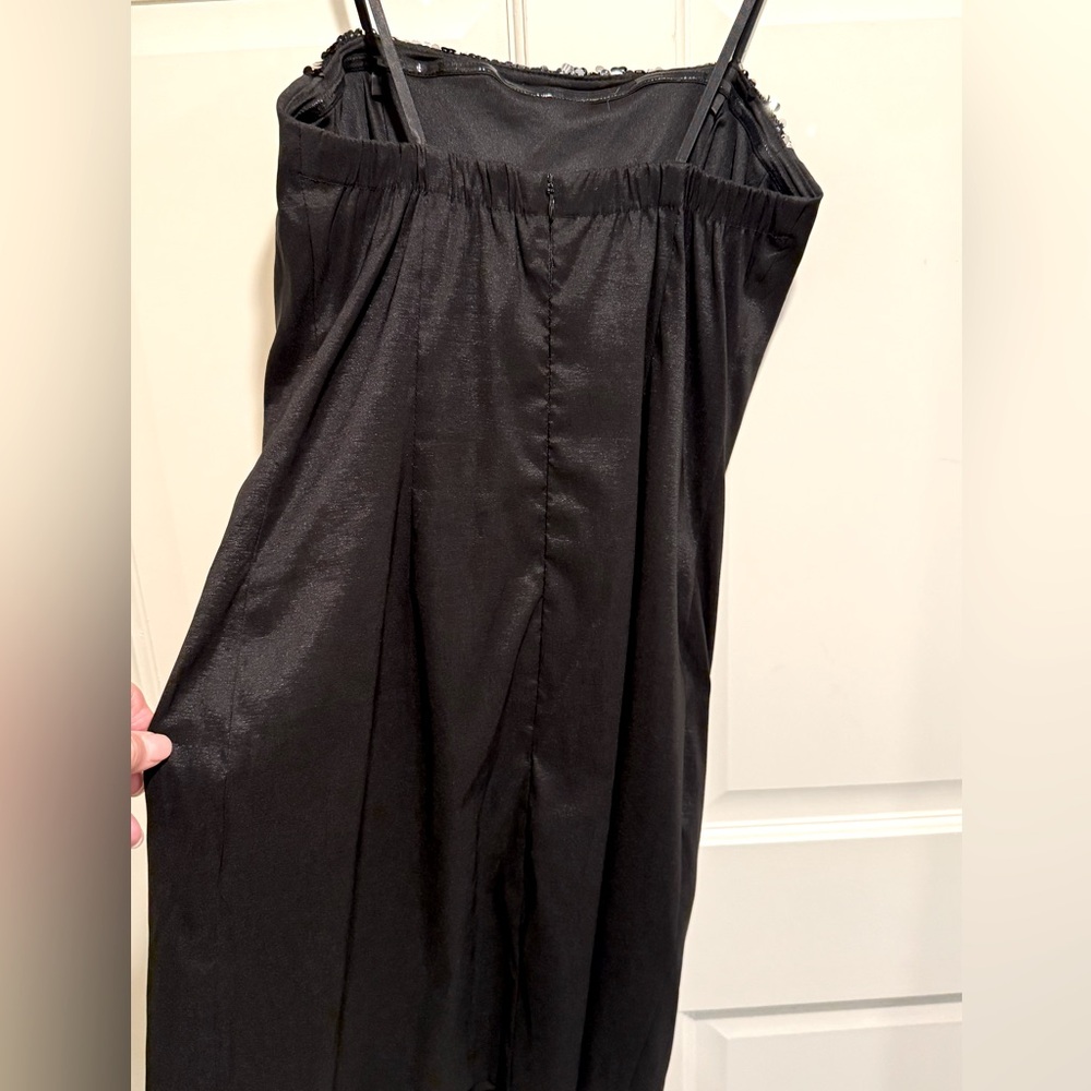 Morgan & Co EUC Size M Black Silver Spaghetti Strap Sequined Dress (0570) - Picture 5 of 10